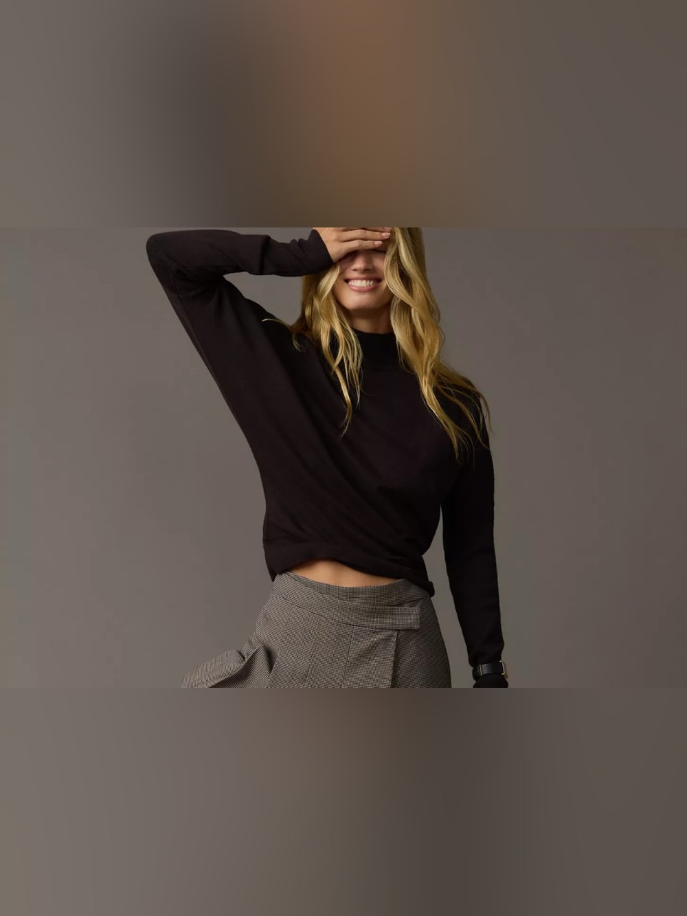 Elegant Minimalist Pilcro Mock Neck Batwing Sweater - Picture 2 of 9